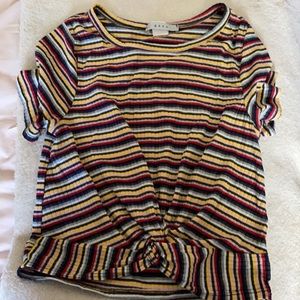 Striped cropped Tee